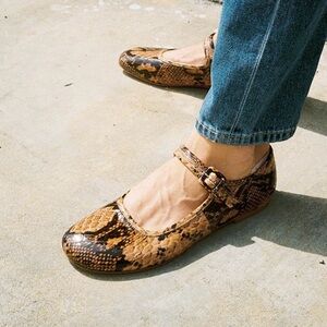 Maryam Nassir Zadeh Snake Print Flats